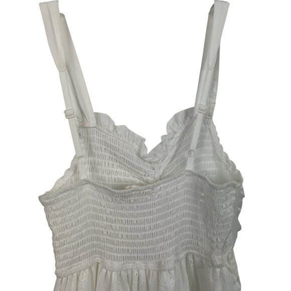 White Maxi Dress With Adjustable Straps & Smocked Bodice Ultra Flirt XS - Picture 4 of 11
